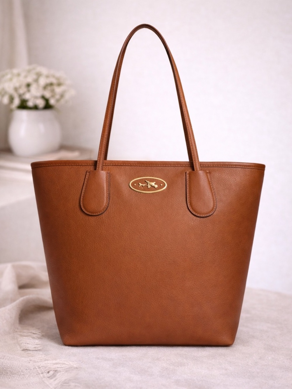Coach Brown Leather Structured Tote Full Zip Shoulder Bag Everyday